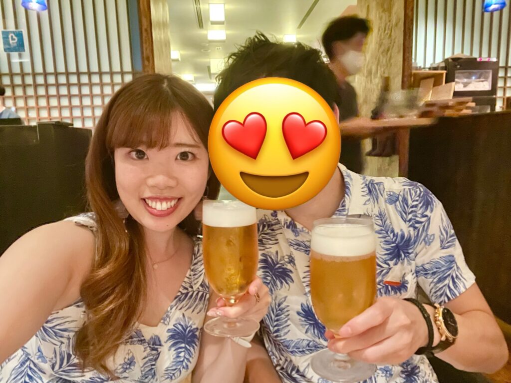 沖縄らしいオリオンビールで乾杯