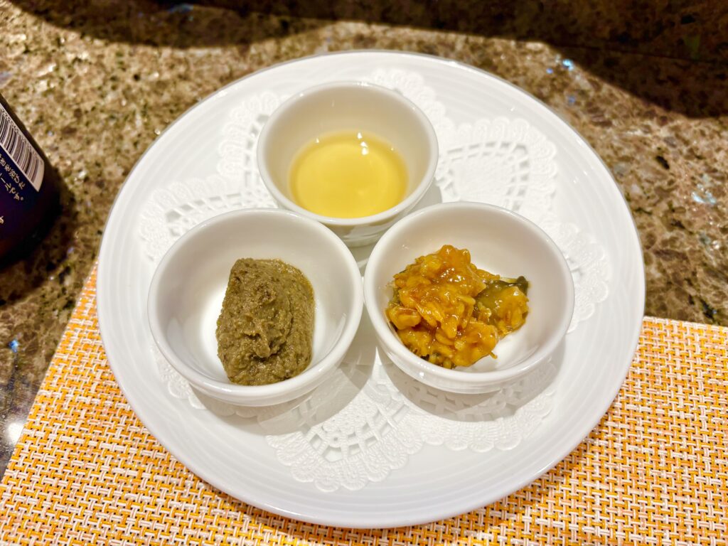 温野菜につける3種類のソース