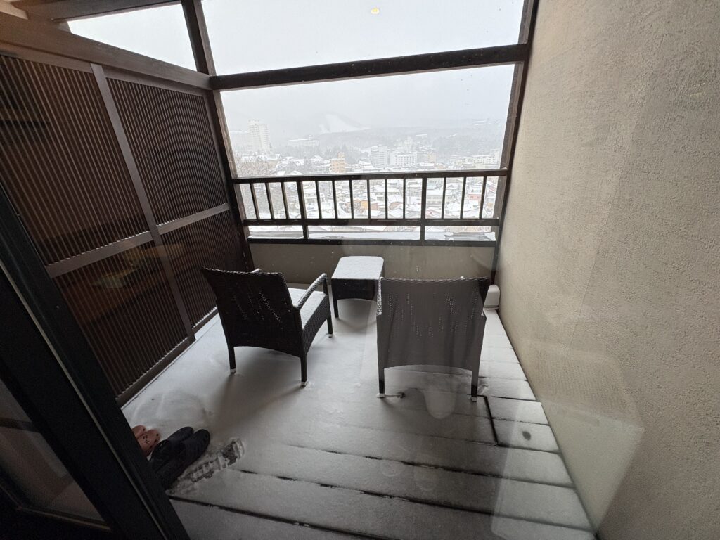 寒すぎてバルコニーには出ていません（笑）